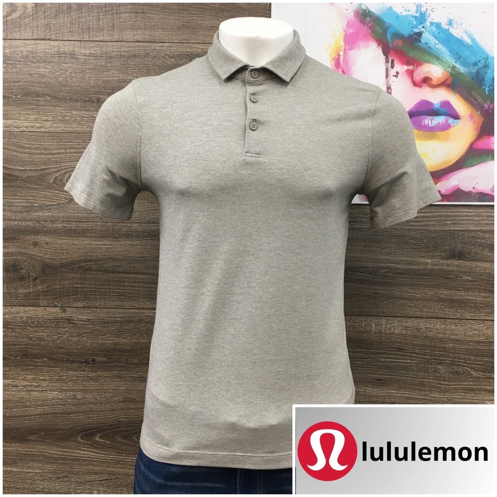 Lululemon Mens Evolution Short Sleeve Polo Shirt Size S Athletic Fit Golf Top